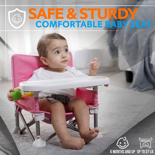 Portable Baby Chair With Removable Tray & Travel Bag