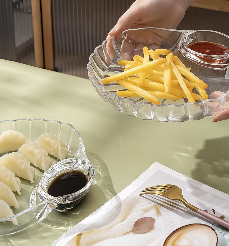 Shell shaped dumpling plate