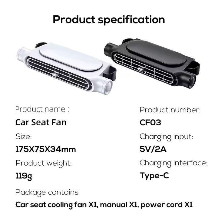 Car Seat USB Cooling Fan