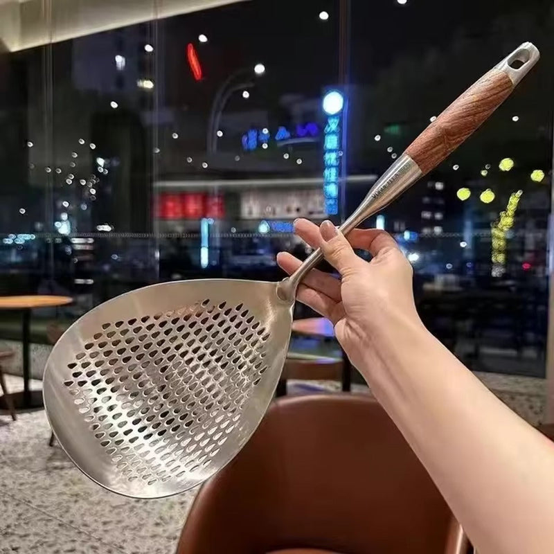 Multifunctional Wooden Handle Strainer Spatula